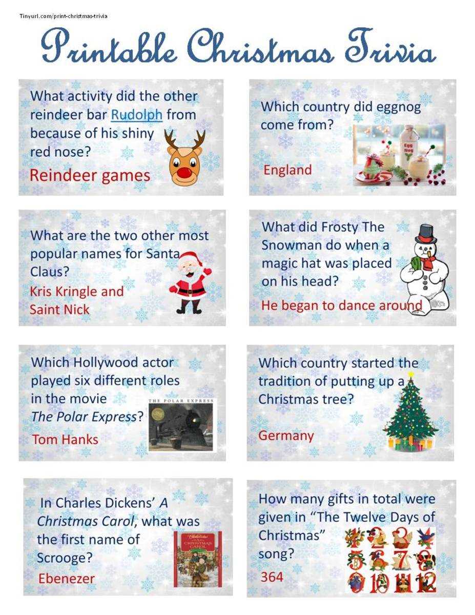 christmas trivia and answers printable