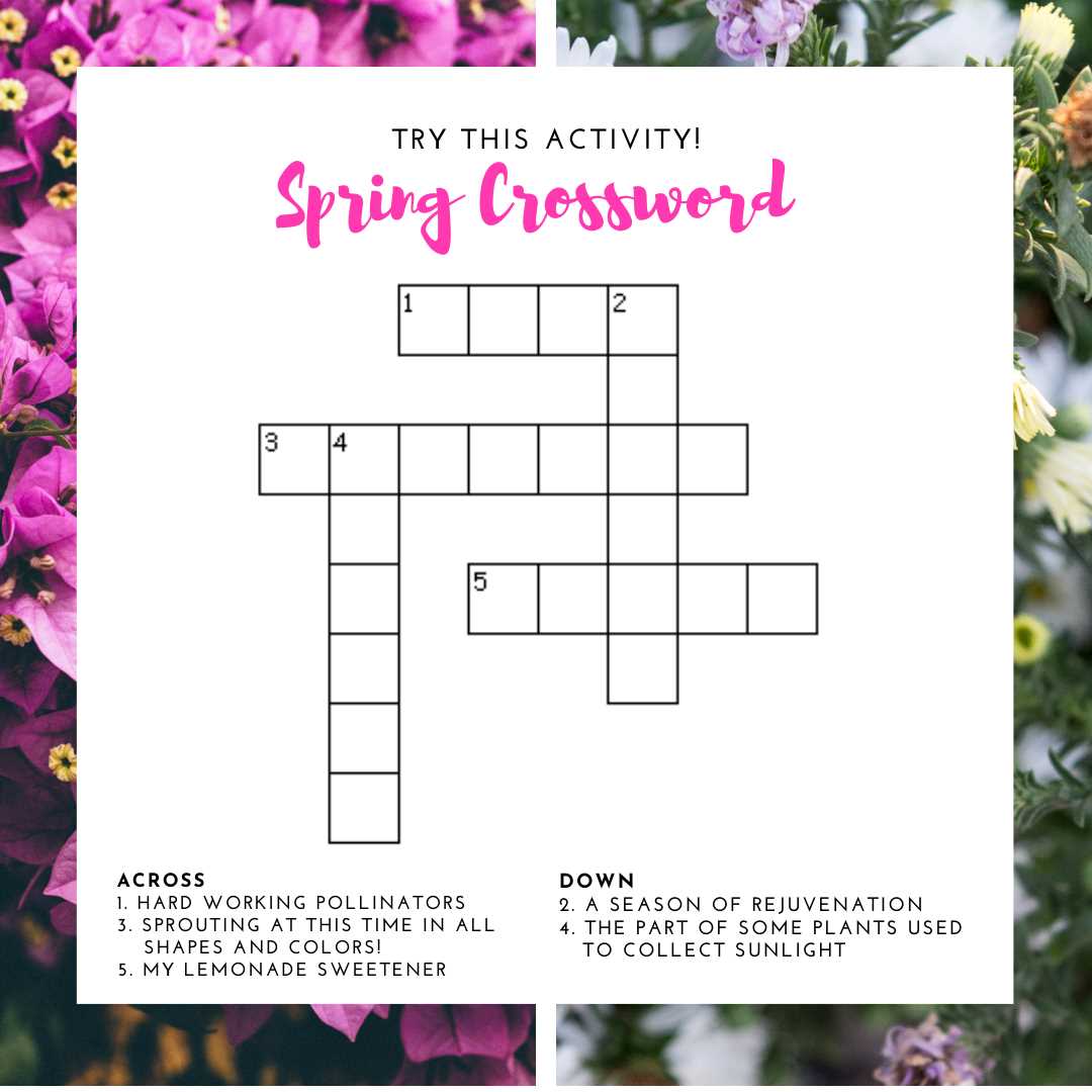 spring crossword puzzle printable