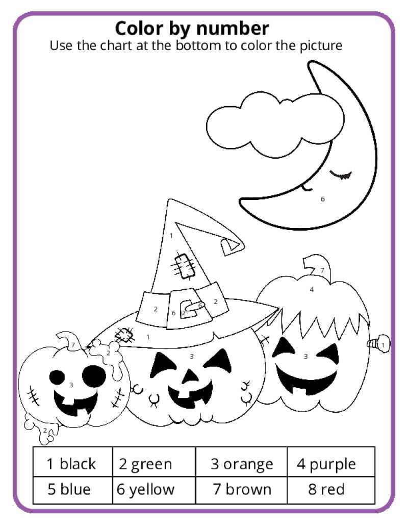 halloween color sheets printable