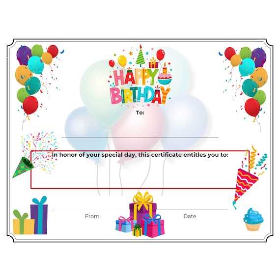 happy birthday certificate printable