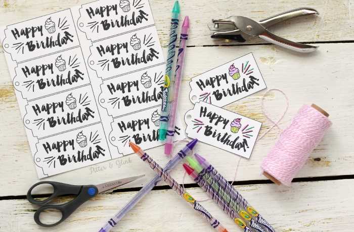 happy birthday free printable tags