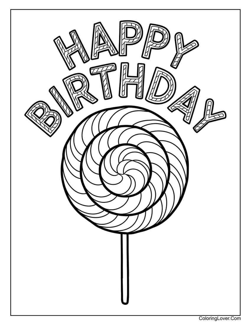 happy birthday printable coloring pages