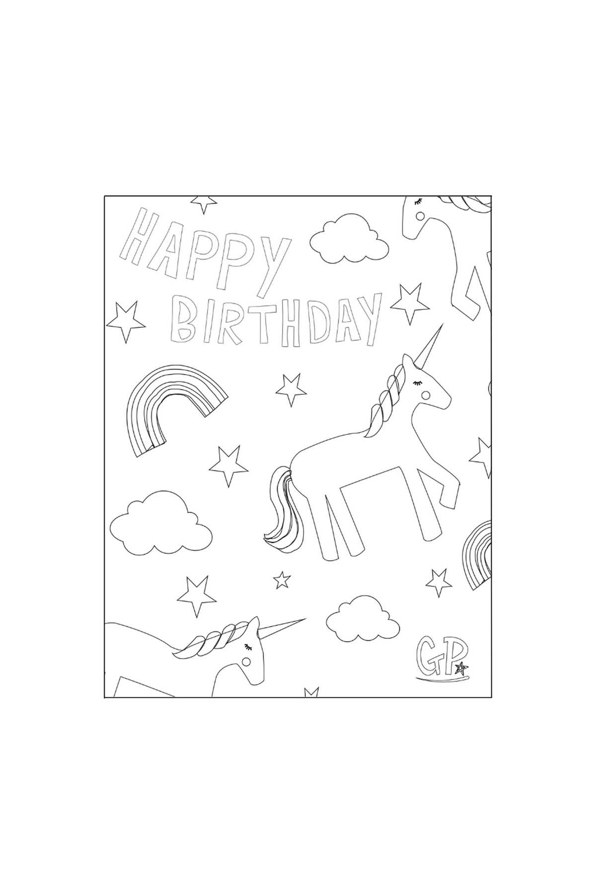 happy birthday printable coloring pages