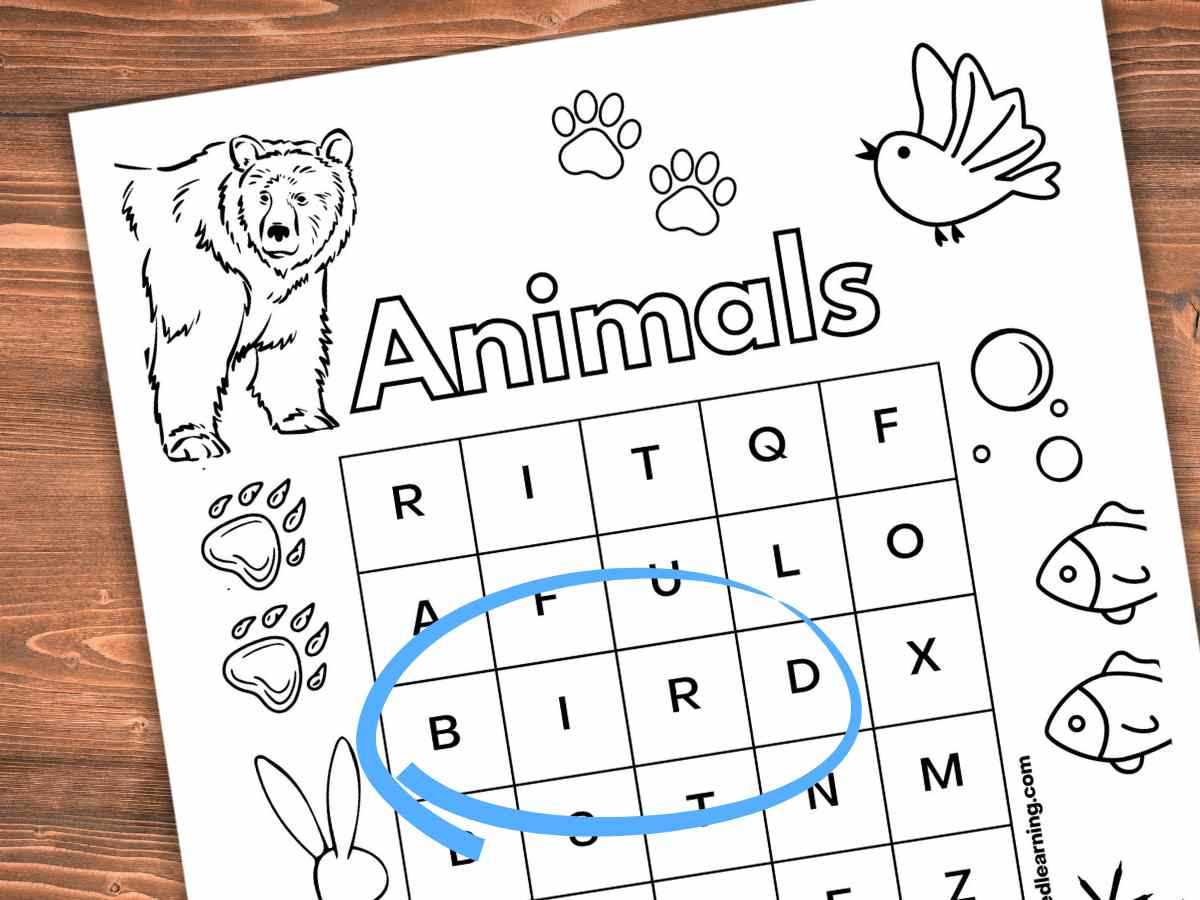 printable word searches for kindergarteners free