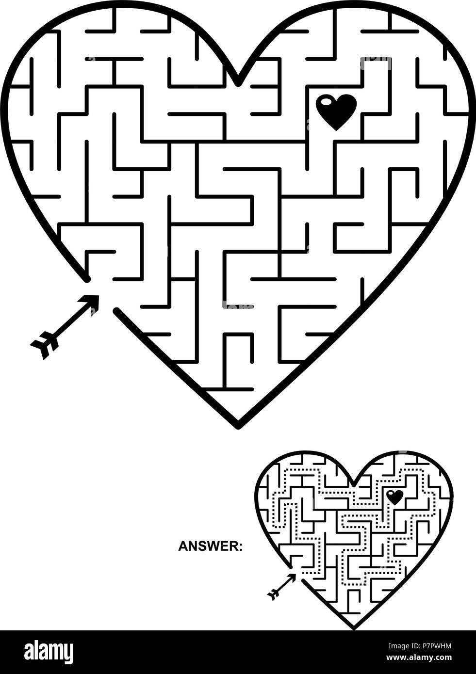 heart maze printable