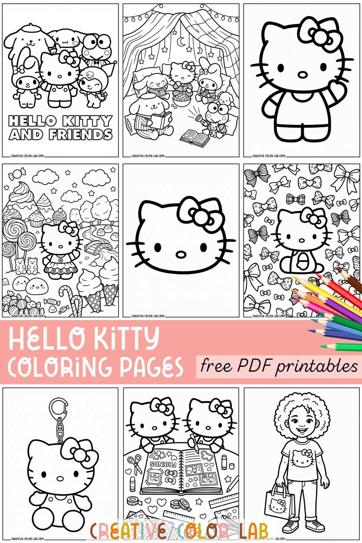 hello kitty coloring sheets printable