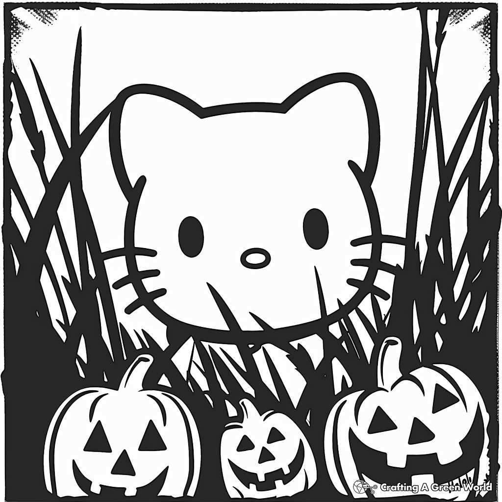 hello kitty halloween coloring pages printable