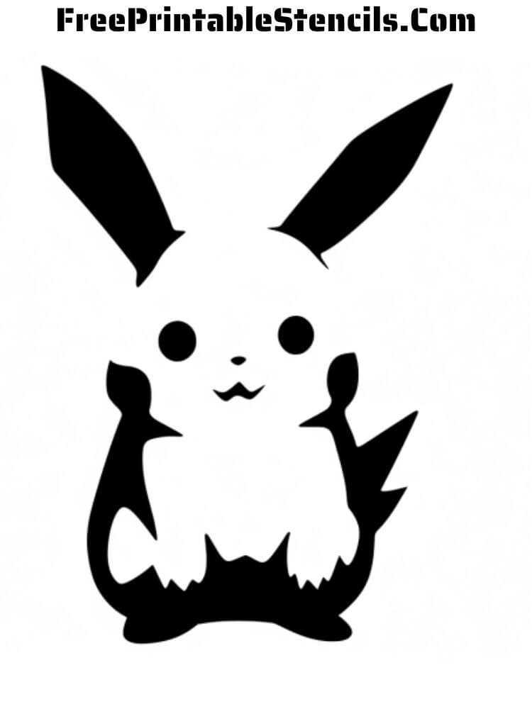 printable pikachu pumpkin stencil
