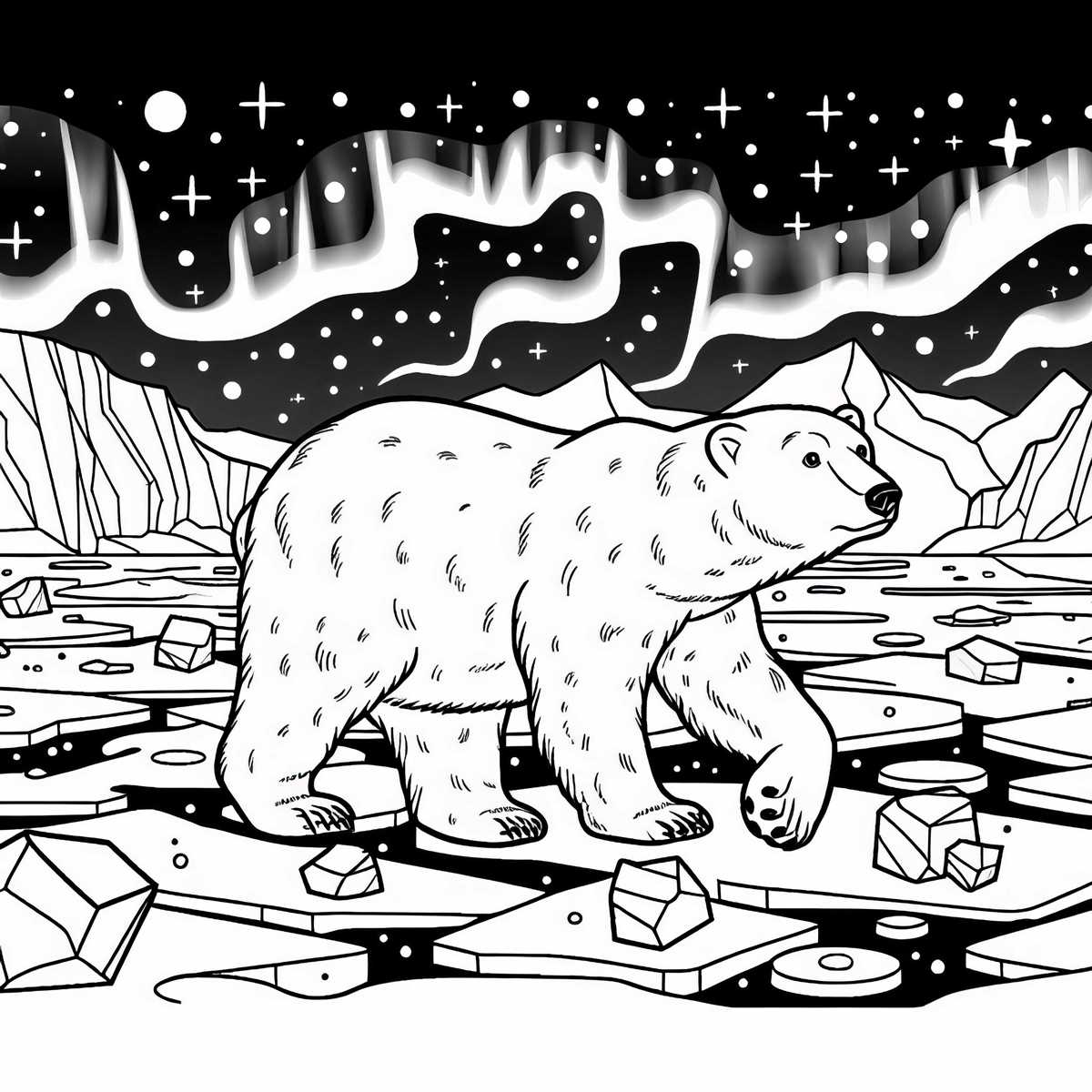 polar bear coloring pages printable