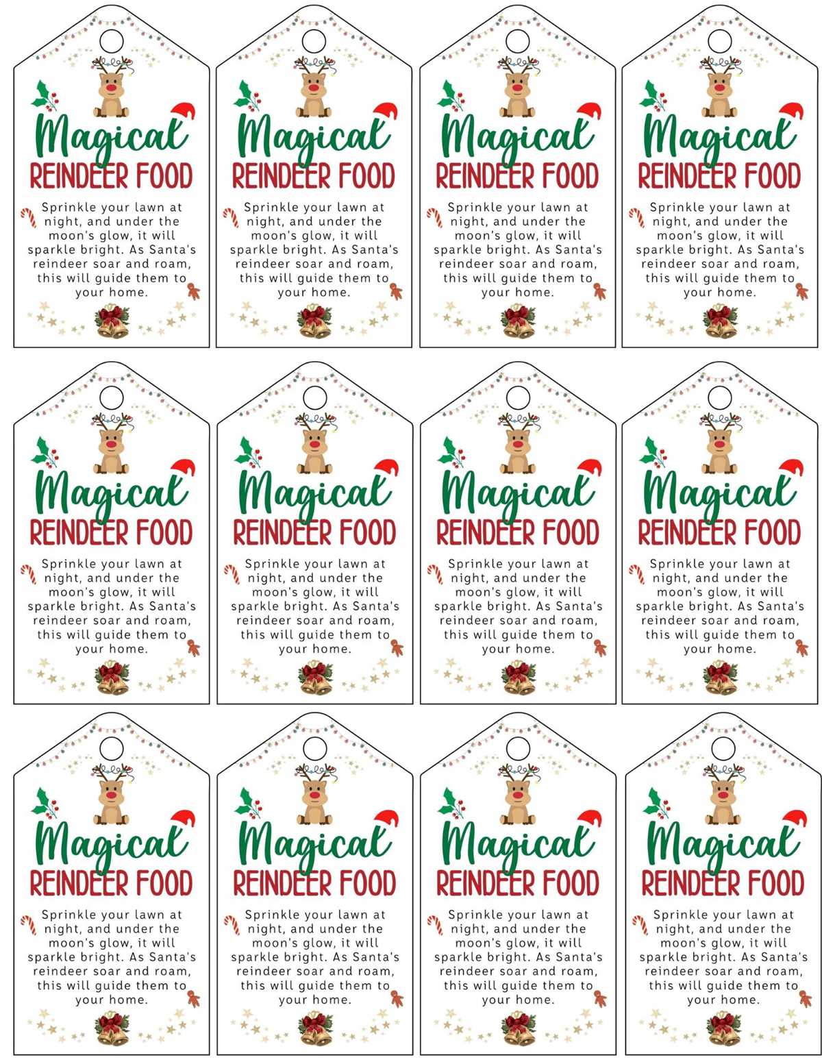 free printable reindeer food