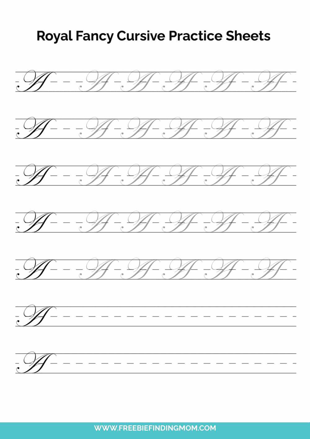 cursive alphabet tracing printable