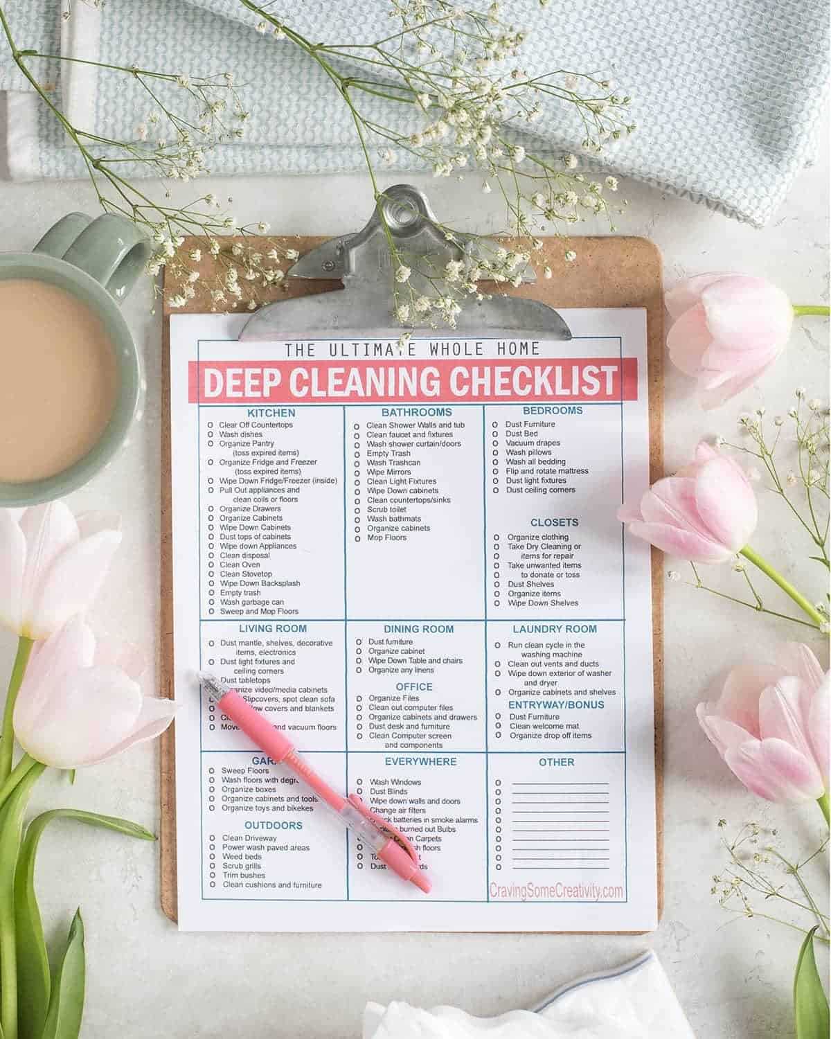 house cleaning list printable
