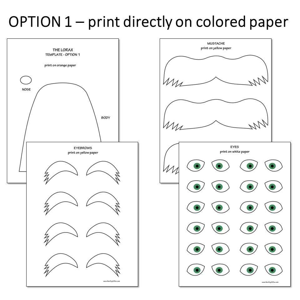 printable lorax face template