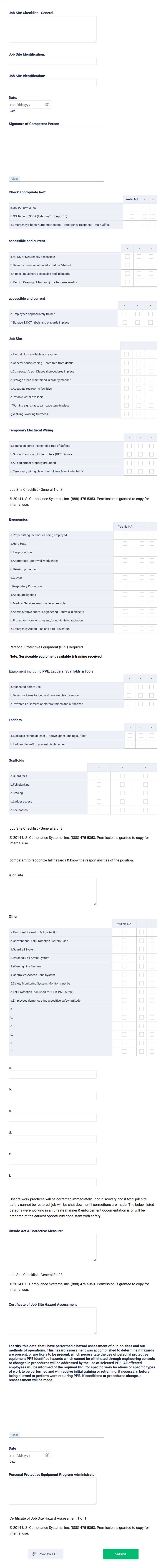 free printable safety meeting forms