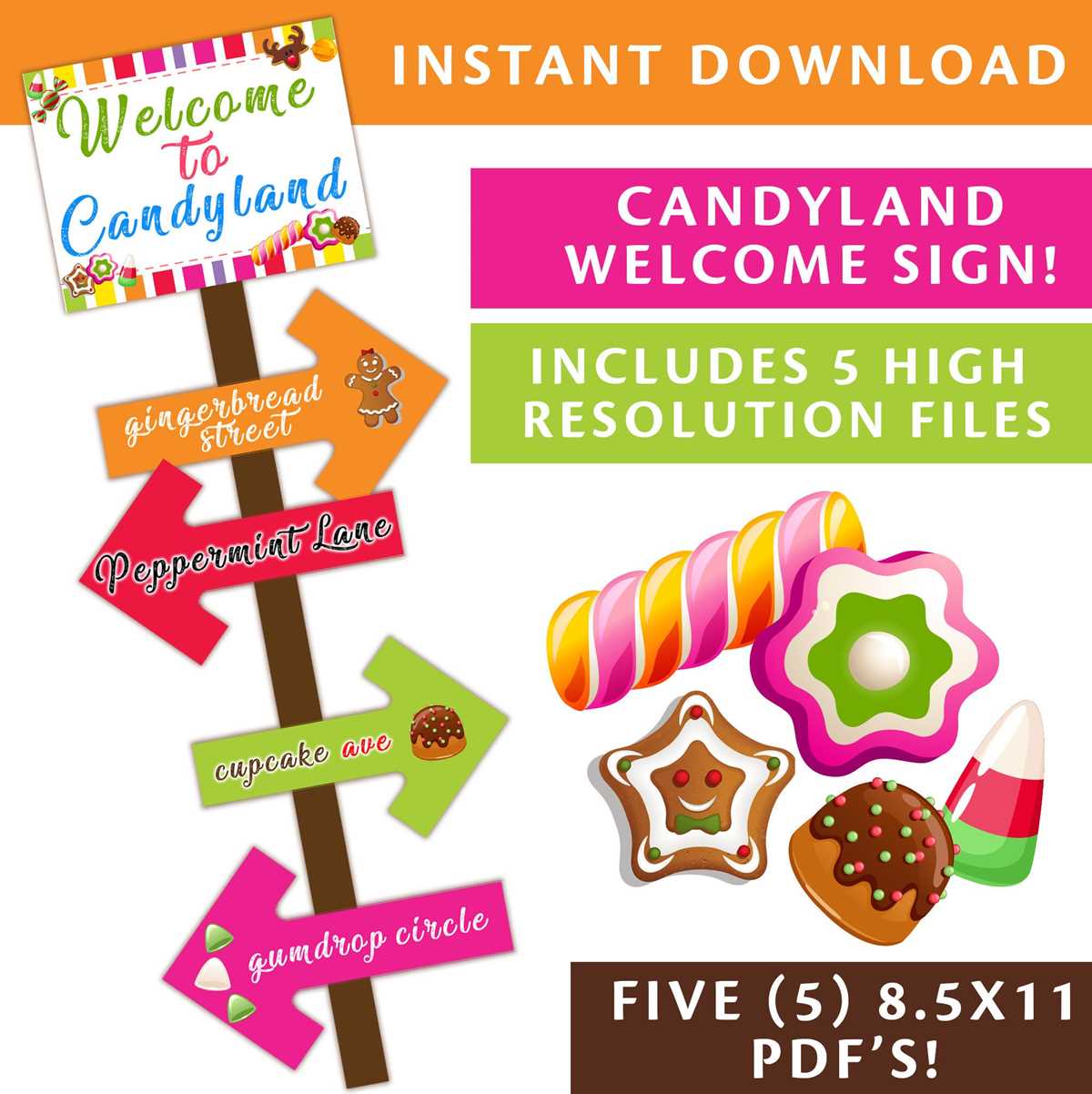 candyland signs printable