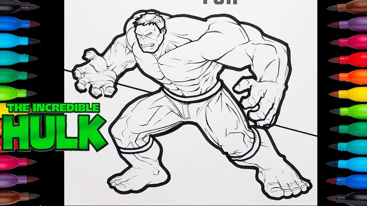 hulk printable colouring pages