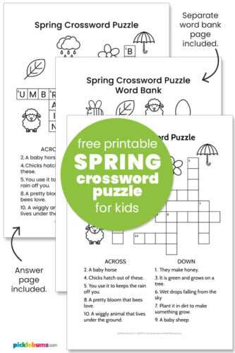 spring crossword puzzle printable
