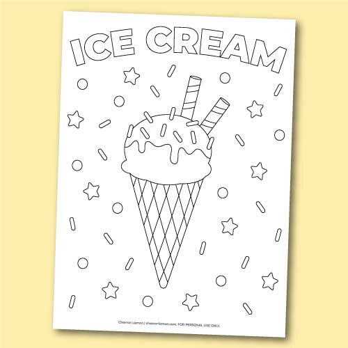 ice cream free printables