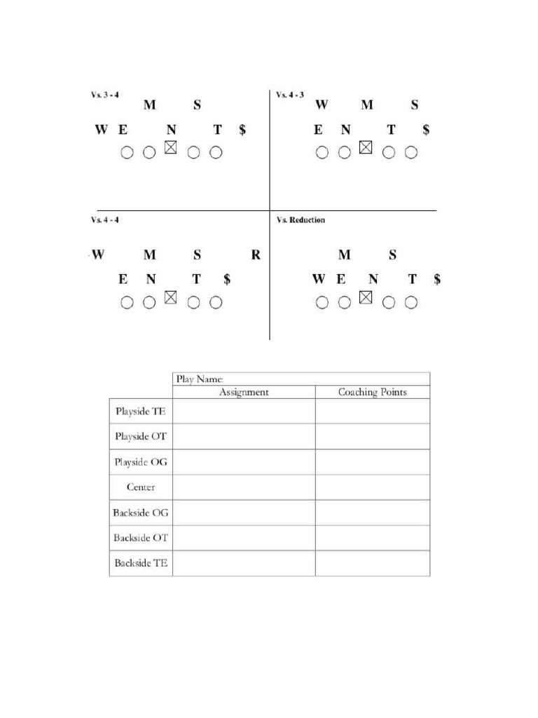 printable blank football play sheet template