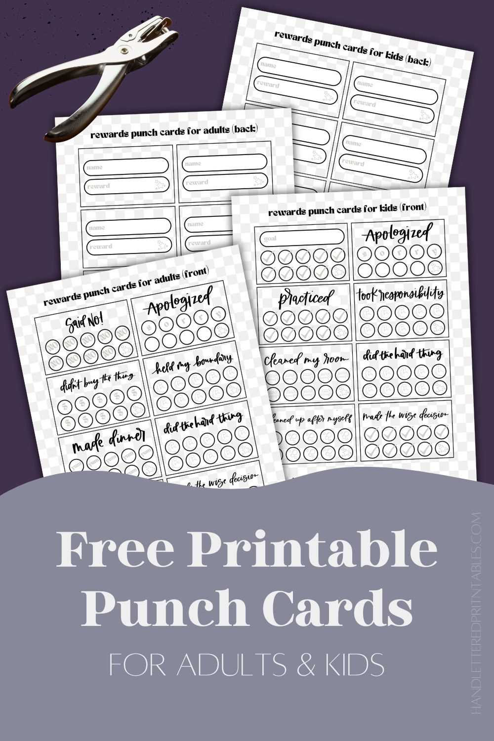 editable free printable punch cards