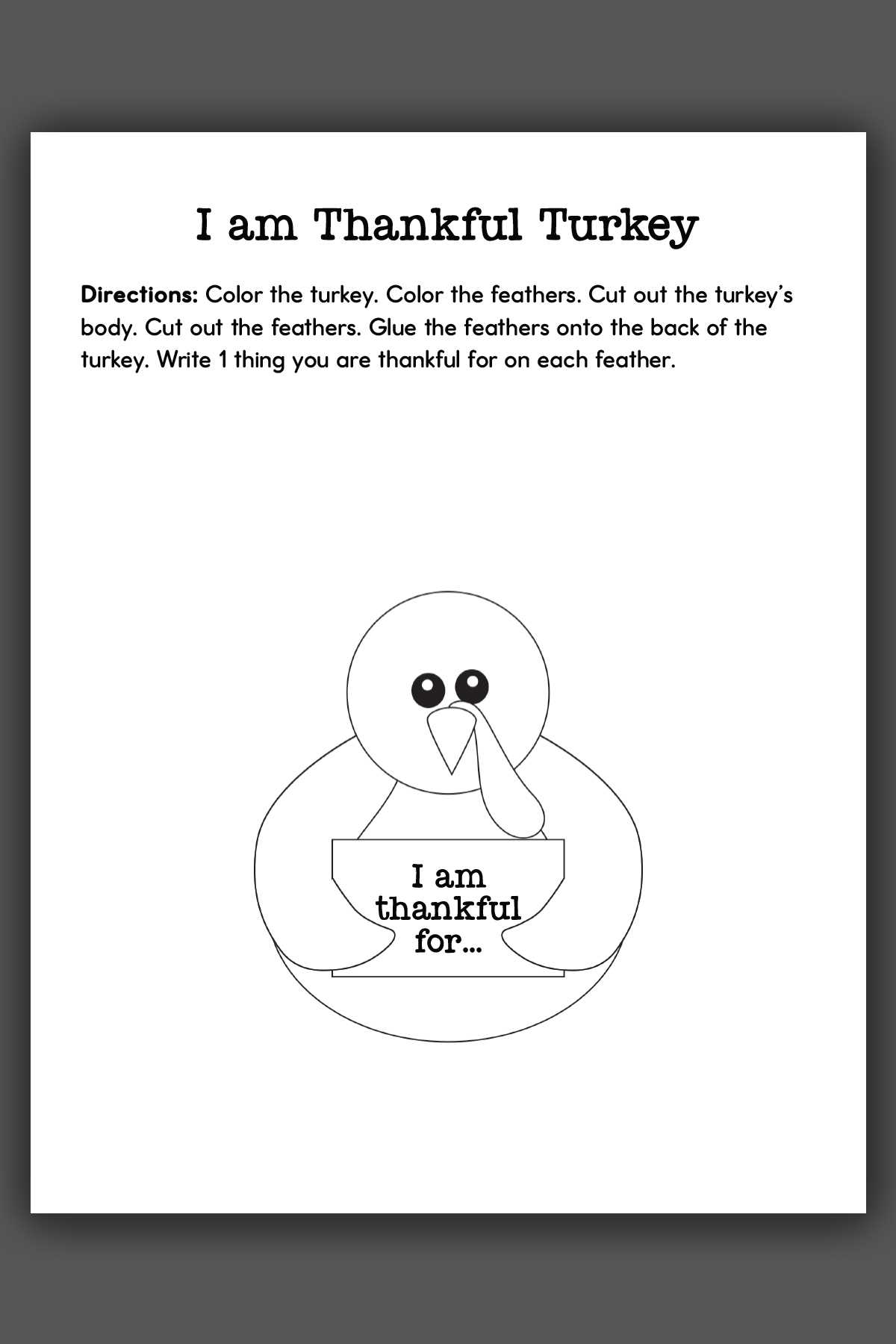 thanksgiving turkey printable