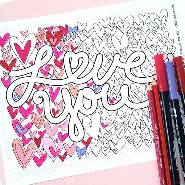 i love you printable coloring pages