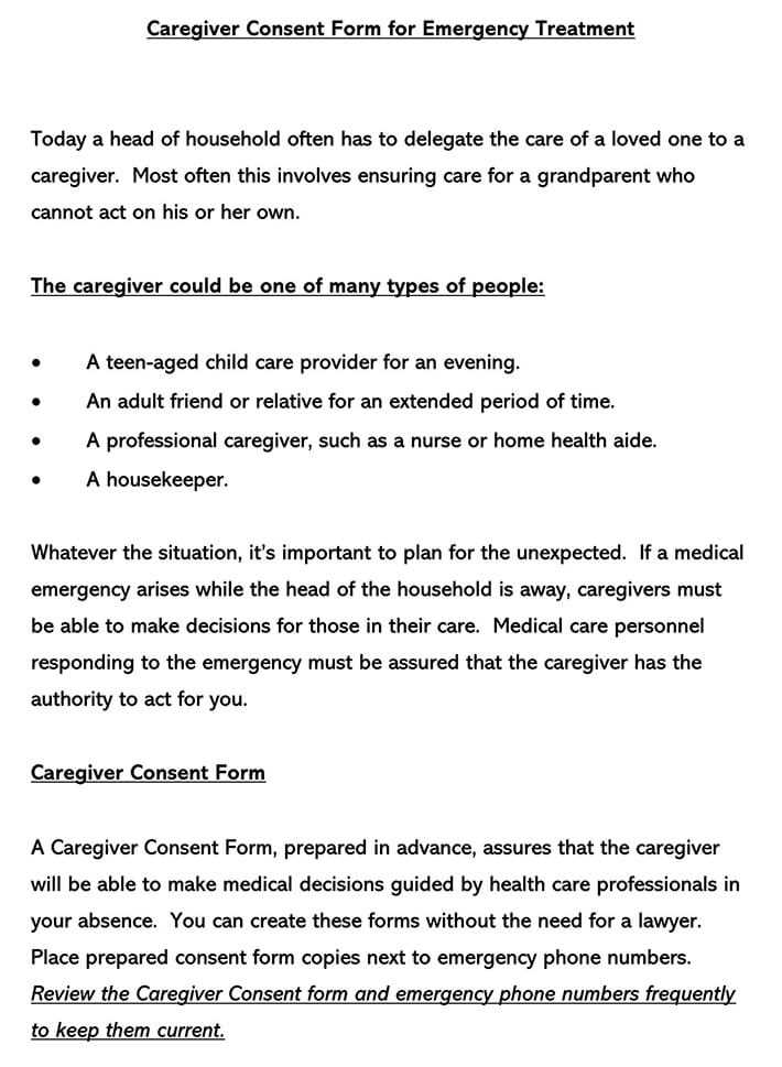 grandparent printable medical consent form for minor