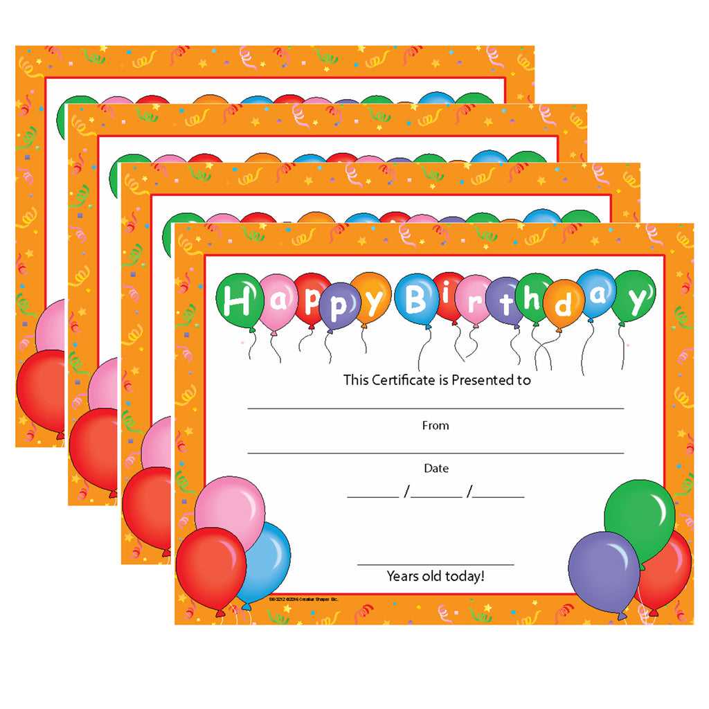 printable happy birthday certificate