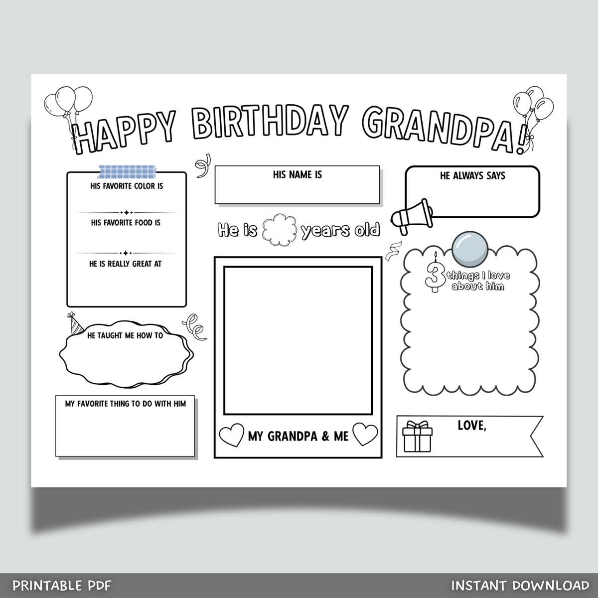 birthday card for grandpa printable