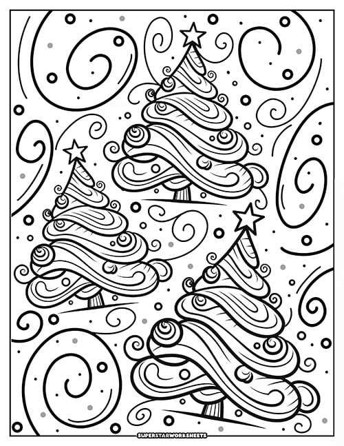 free printable christmas tree coloring pages for adults