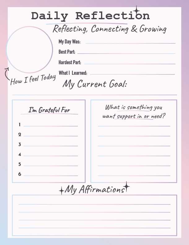 printable emotional check in worksheet