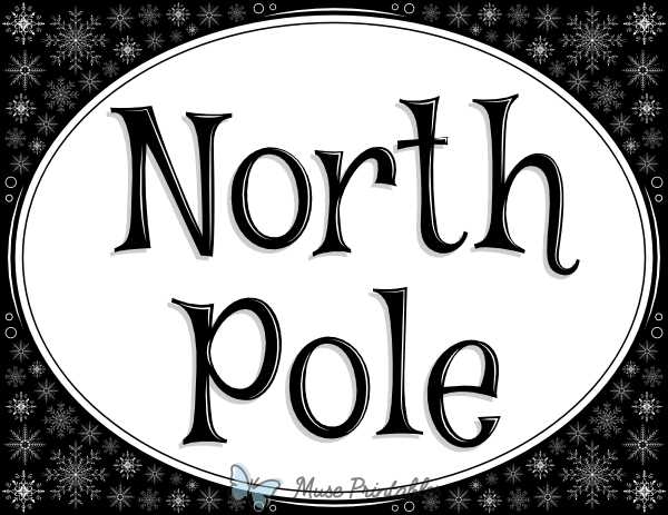 free printable north pole sign