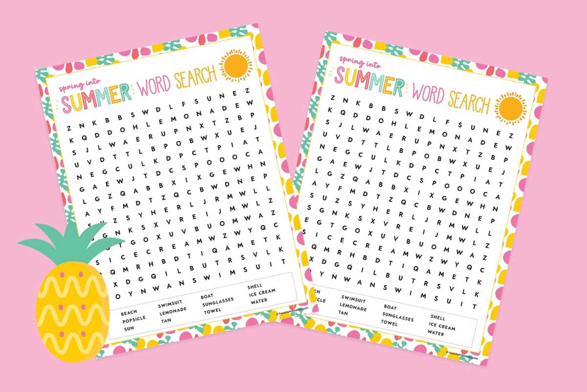 summer printable word searches