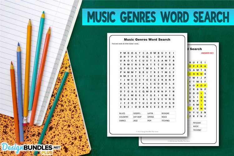 word search music printable