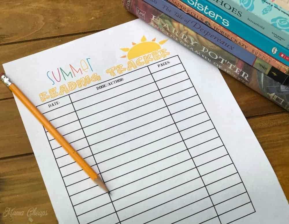 printable summer reading log