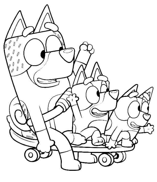 free printable bluey and bingo coloring pages