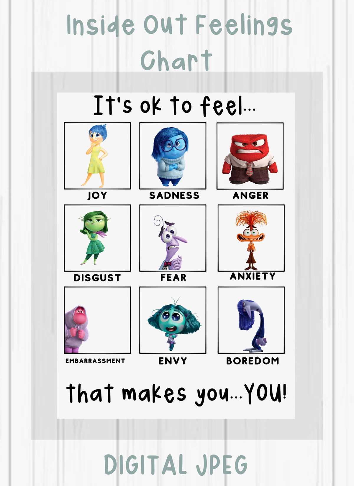 inside out characters emotions printable