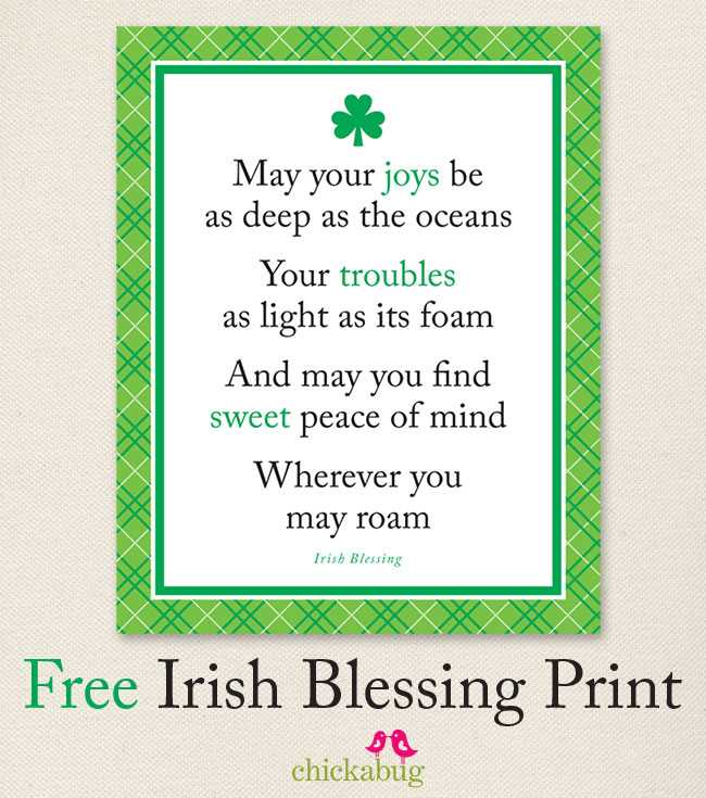 irish blessings printable