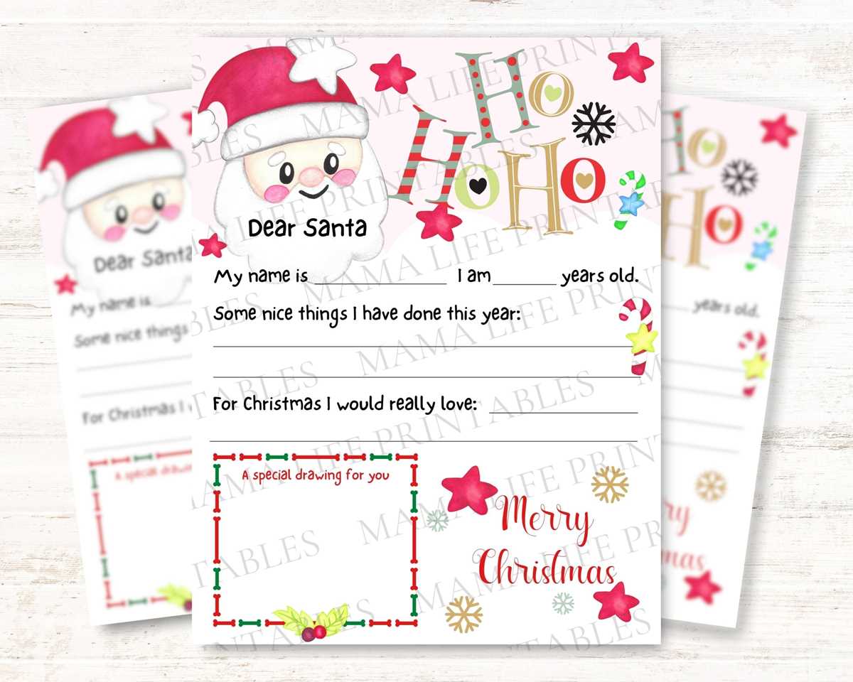 free printable santa christmas list