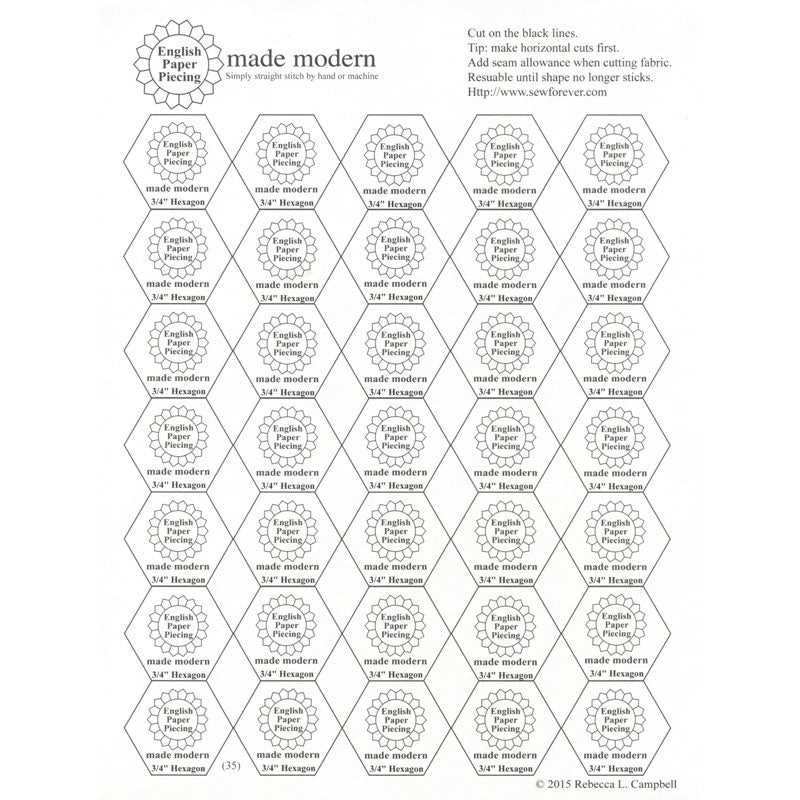full page free printable hexagon template for quilting