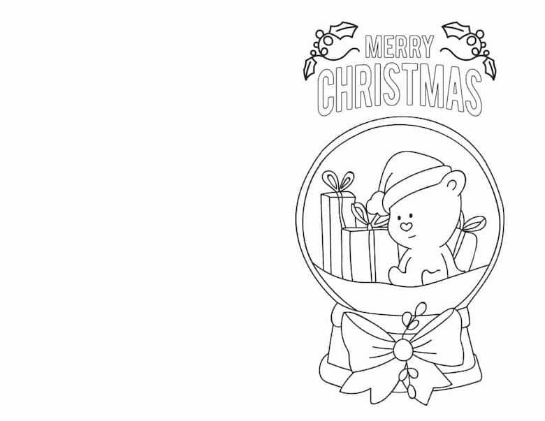 foldable template printable christmas cards to color