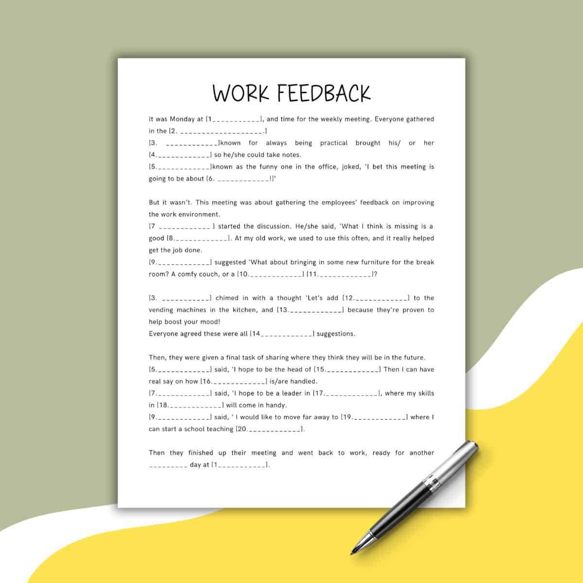 free printable mad libs