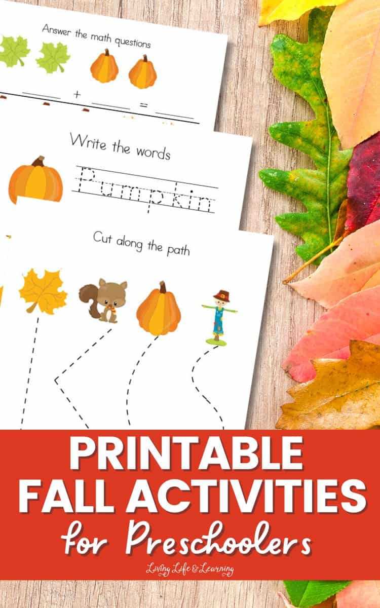 fall printable activities for preschoolers