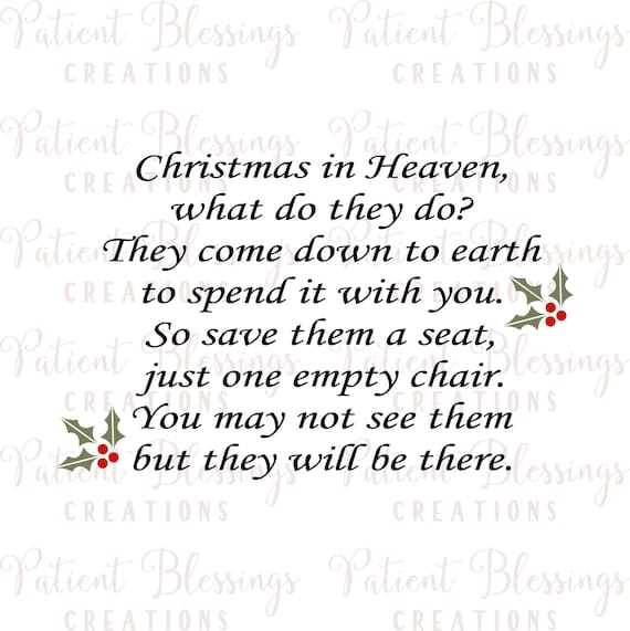 christmas in heaven poem printable