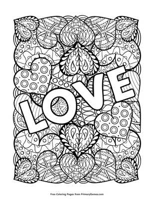 free printable love coloring pages