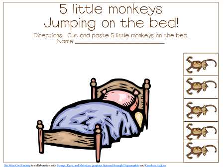 5 little monkeys jumping on the bed printable