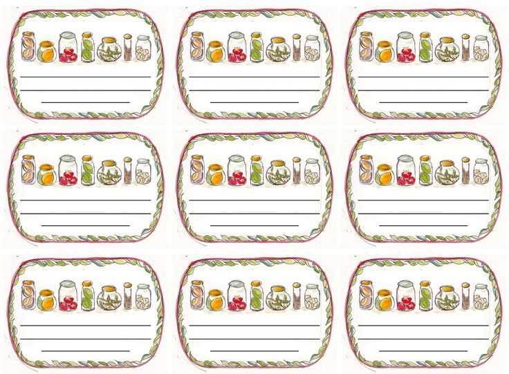 jar labels printable
