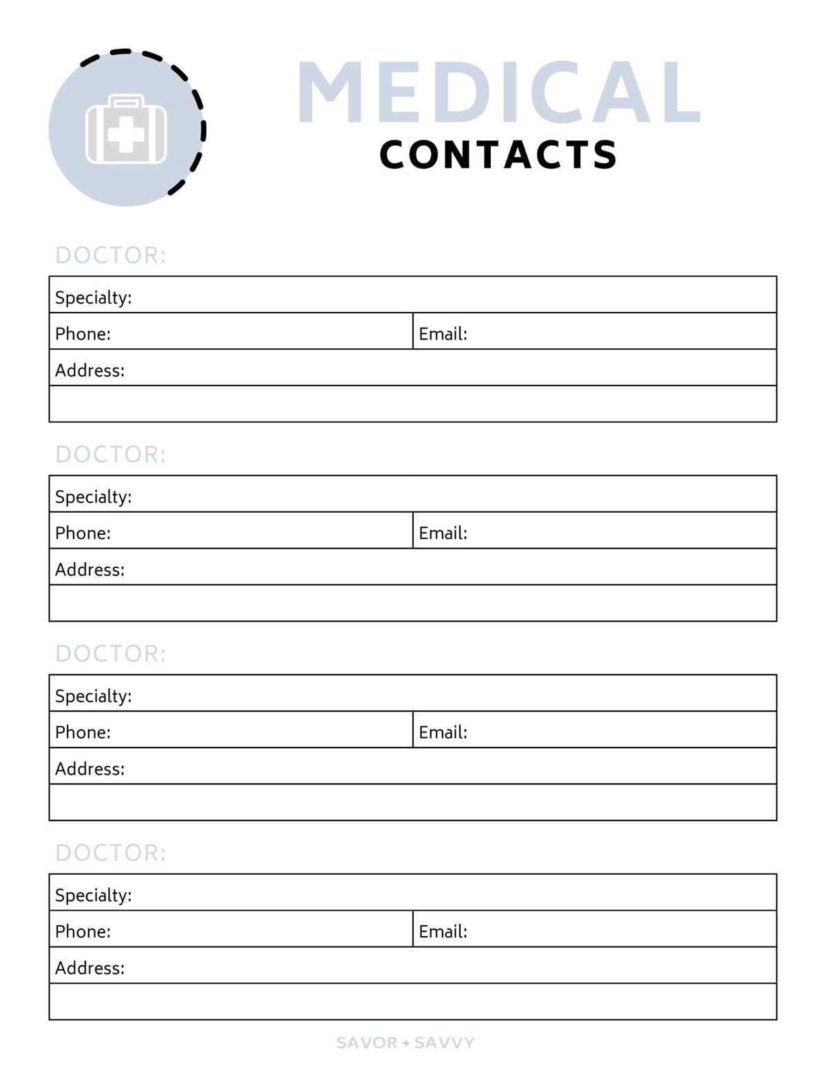 free printable medical binder