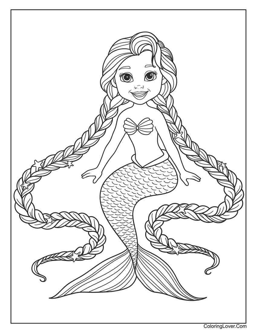 coloring pages mermaid printable