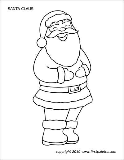 printable santa pictures to colour